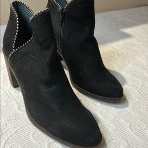 Lucky Brand Black Ankle Booties with Studded Detail size 6